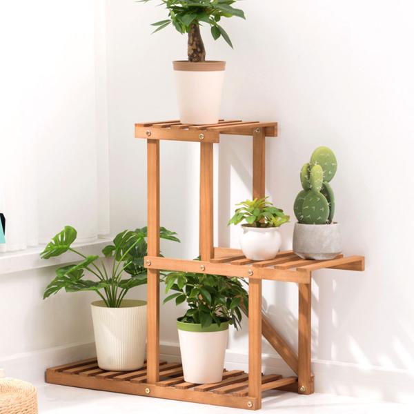 Qian Massivholz Regal mehrstufig Blumenständer Blumentopfständer 76*25*62cm